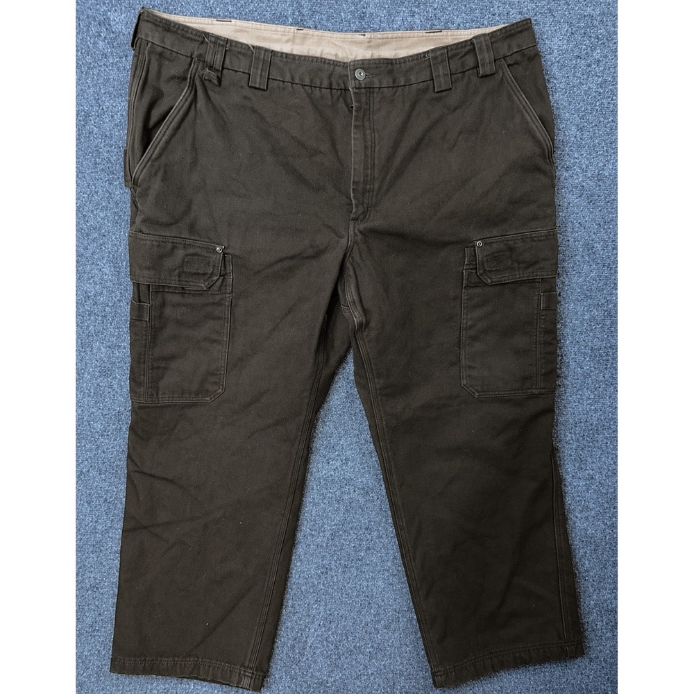 Duluth Trading Fire Hose FleeceLined CargoPants Mens 48x32 Brown RelaxedWorkwear